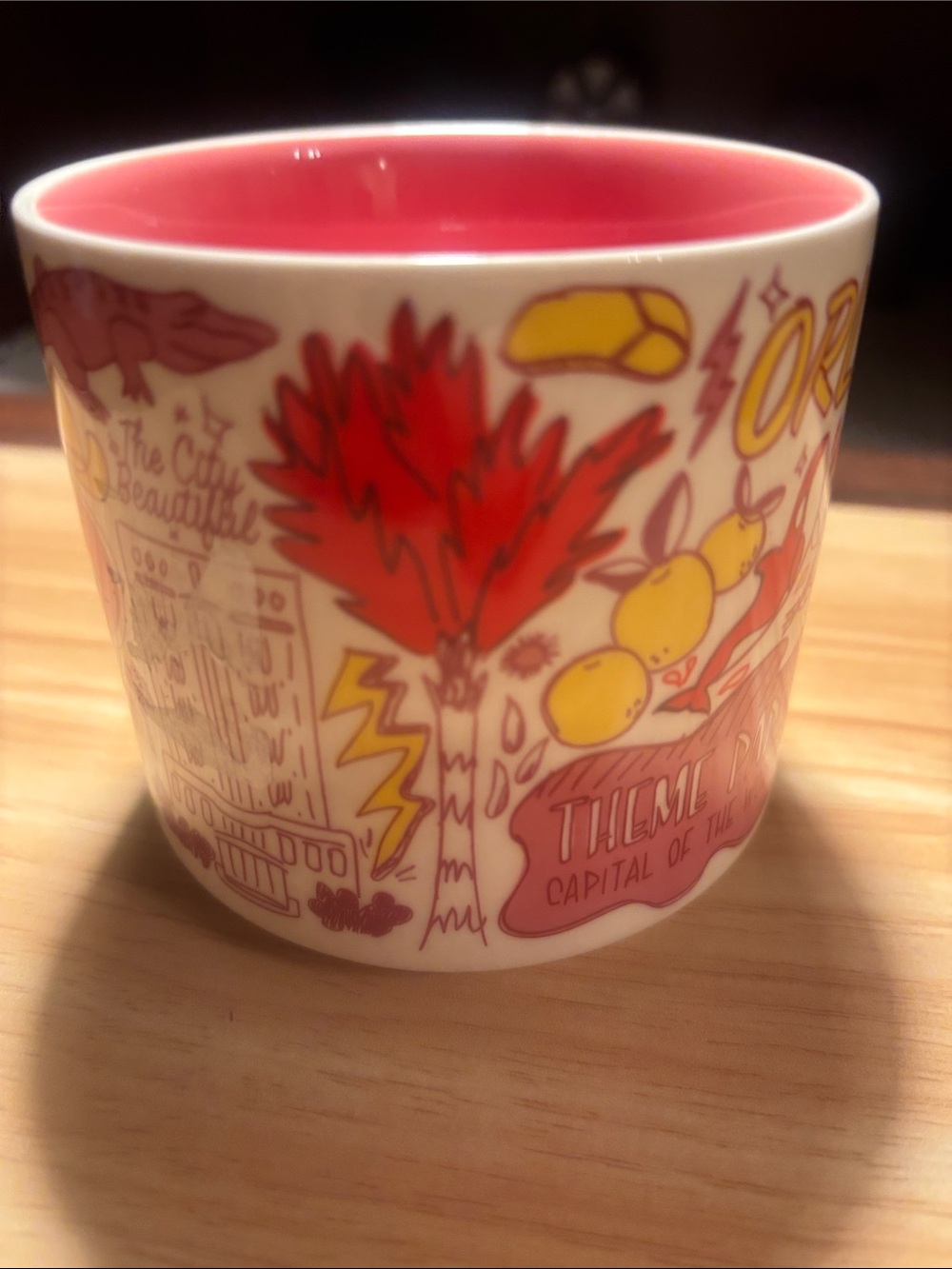 Starbucks Orlando Pink & Yellow Illustrated " Been There Series " Ceramic Mug - Picture 6 of 8